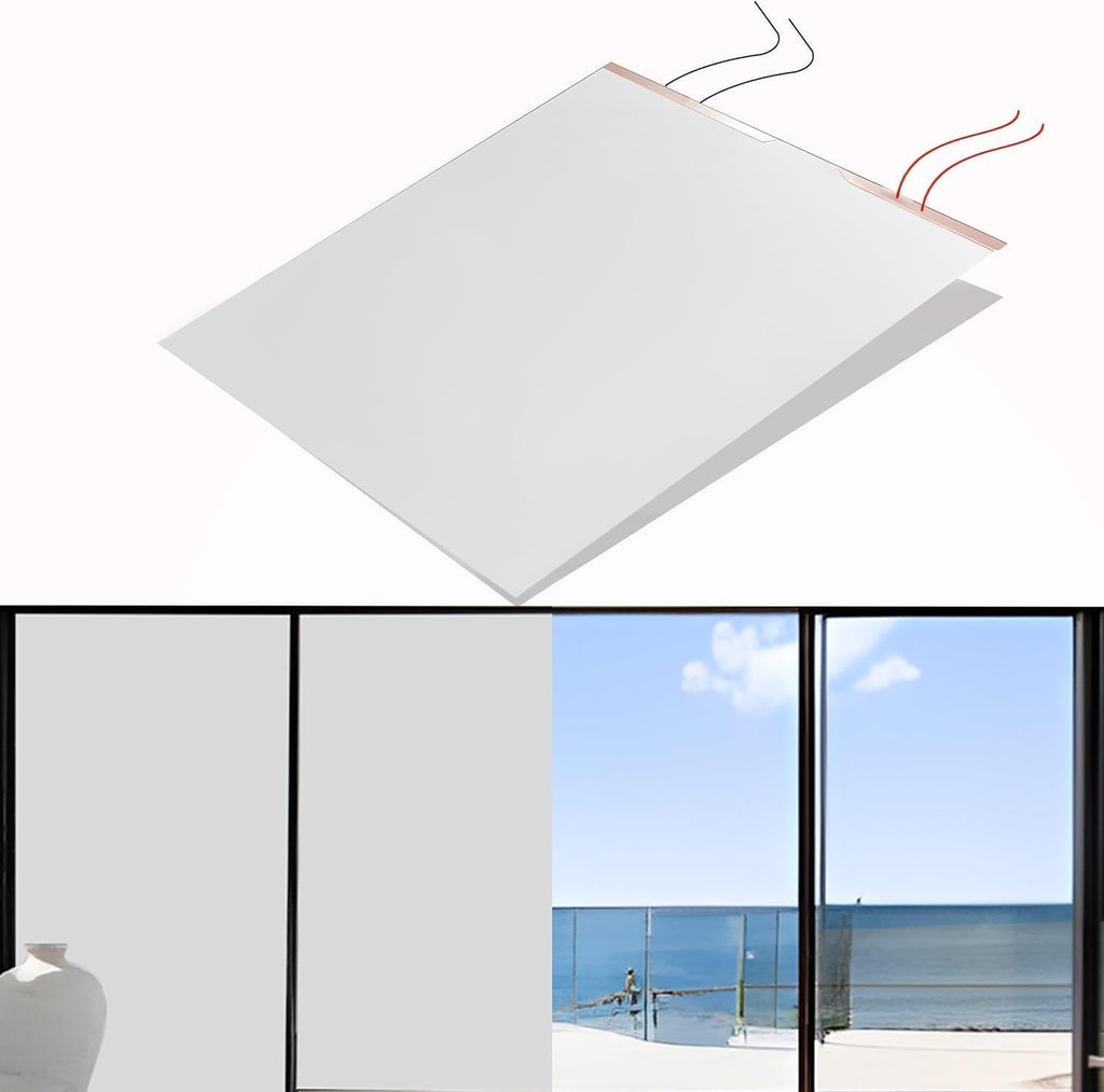 Black Window Privacy Film (27.5" x 39.5") | Switchable, Window Film | Smart Film for Home & Office Windows | Adhesive Privacy Film | Heat Insulation UV Blocking–Clear to Black Opaque