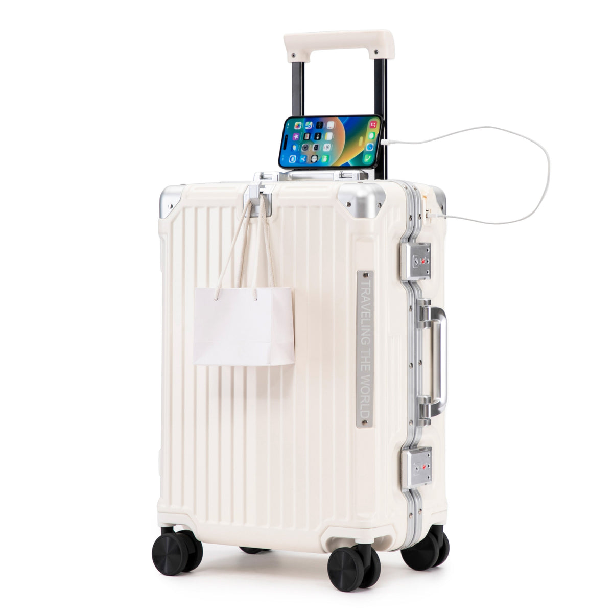 20 Inch Carry On Luggage, Aluminum Frame ABS Hard Shell Suitcase
