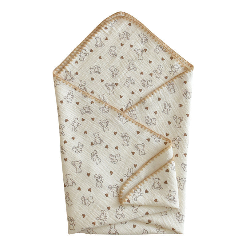 Baby Pure Cotton Three-layer Gauze Swaddle Blanket Bath Towel