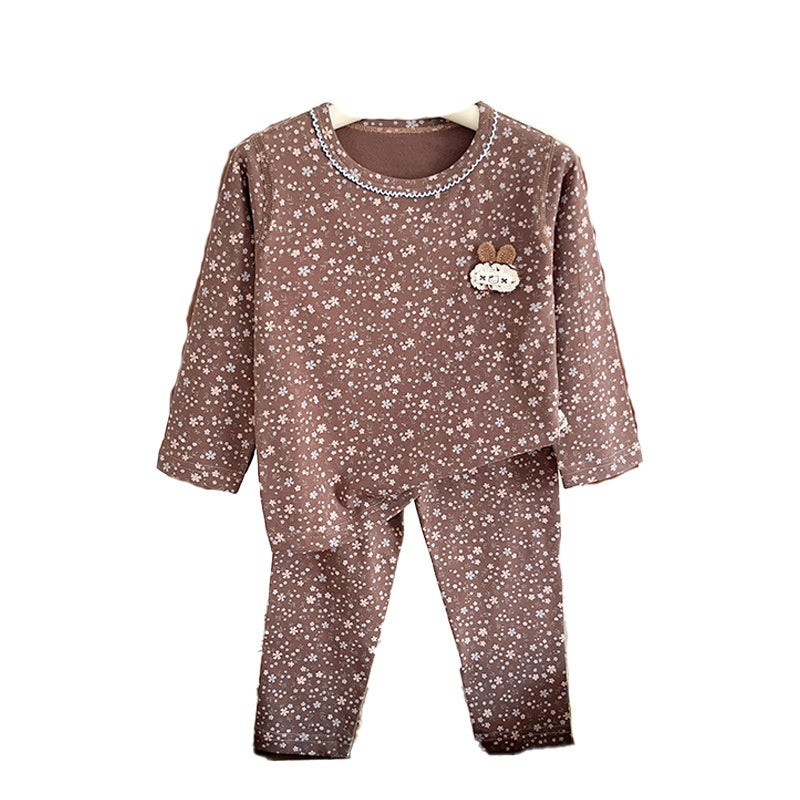 SpringAutumn Boneless Boys And Girls Autumn Top And Pants Set 7A Antibacterial Underwear Set