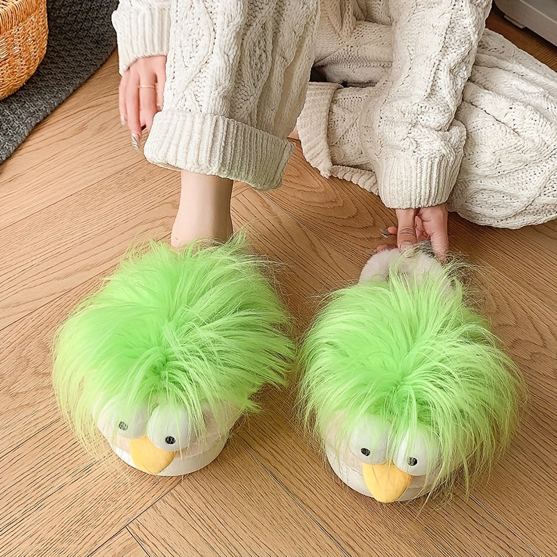 Funny Unisex Slip-On Slippers — Soft Cushioned Fabric House Shoes with Non-Slip EVA Sole, Warm Indoor/Outdoor Comfort for Men & Women, Cute Couple Gift