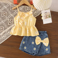 Sleeveless Multicolor Camisole Blue Shorts