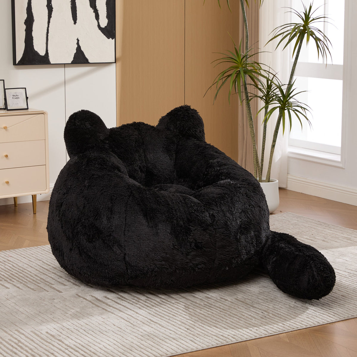 41.7'' W Boneless Single Sofa, Faux Fur Bean Bag Chair