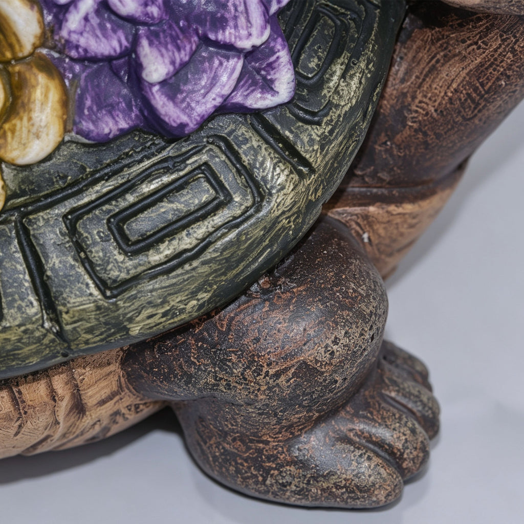 Turtle Garden Statue Stool with Whimsical Design - Multi-Color