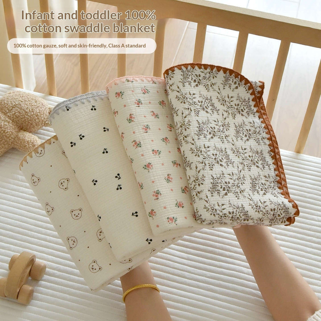 Baby Pure Cotton Three-layer Gauze Swaddle Blanket Bath Towel