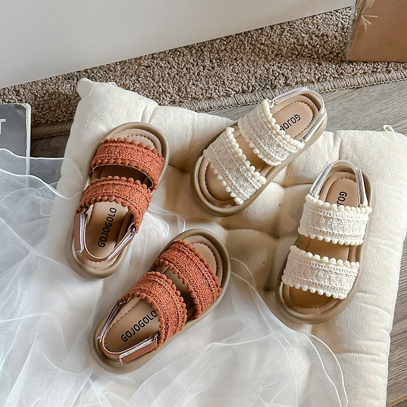 Girls Ethnic-Style Casual Retro Sandals With Soft Soles