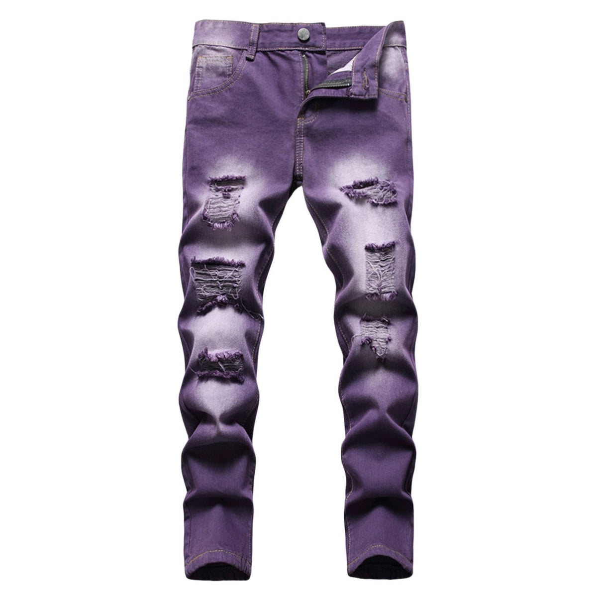 Boy's Stretch Comfy Ripped Jeans Skinny Fit Destroyed Distressed Fashion Washed Denim Jeans Pants 3-16 Years