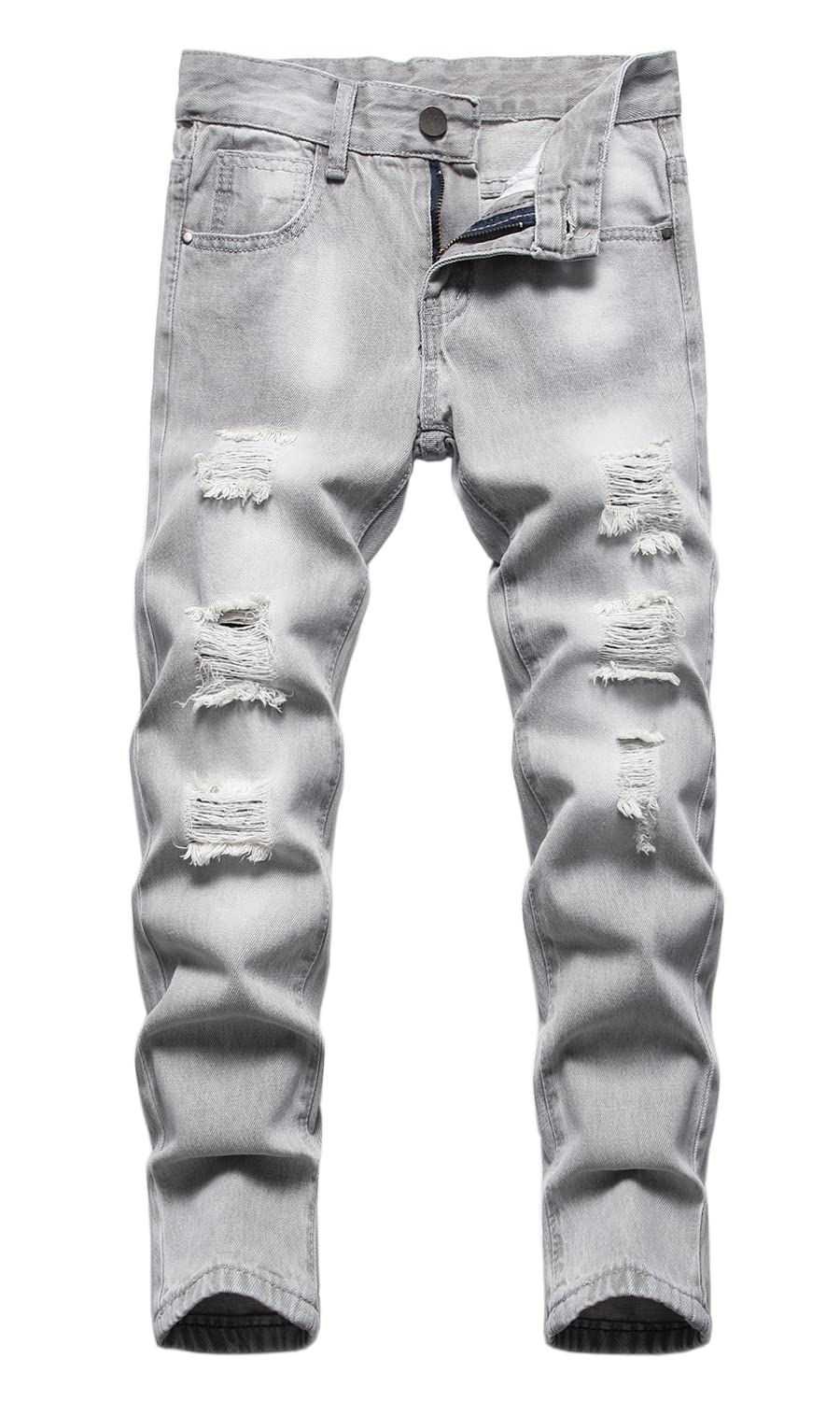 HENGAO Boy's Distressed Ripped Skinny Jeans