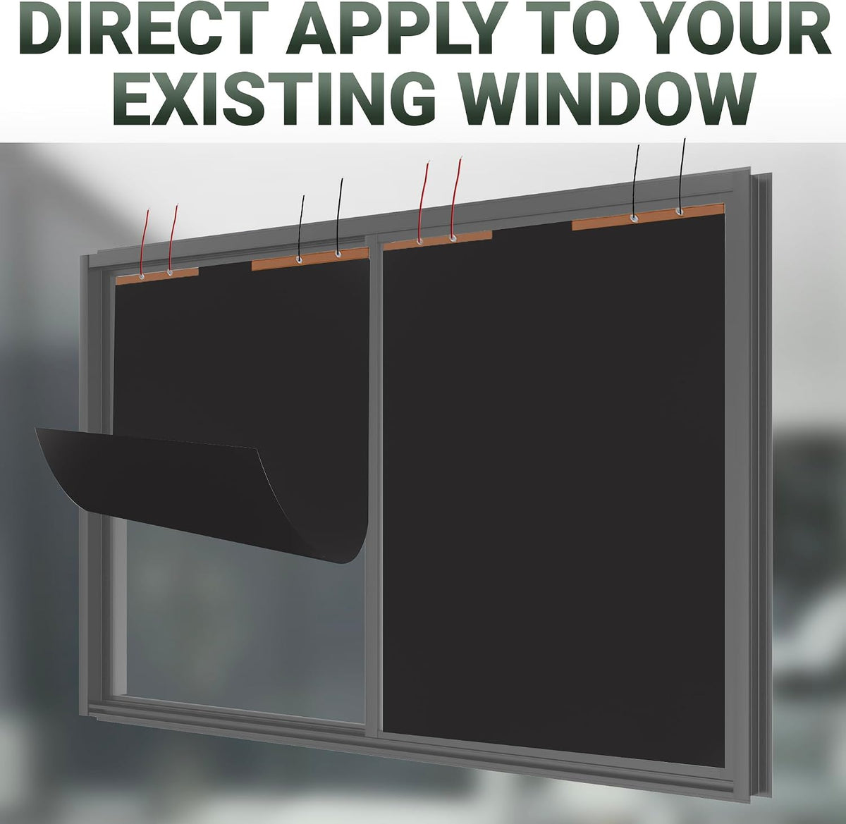 Black Window Privacy Film (27.5" x 39.5") | Switchable, Window Film | Smart Film for Home & Office Windows | Adhesive Privacy Film | Heat Insulation UV Blocking–Clear to Black Opaque