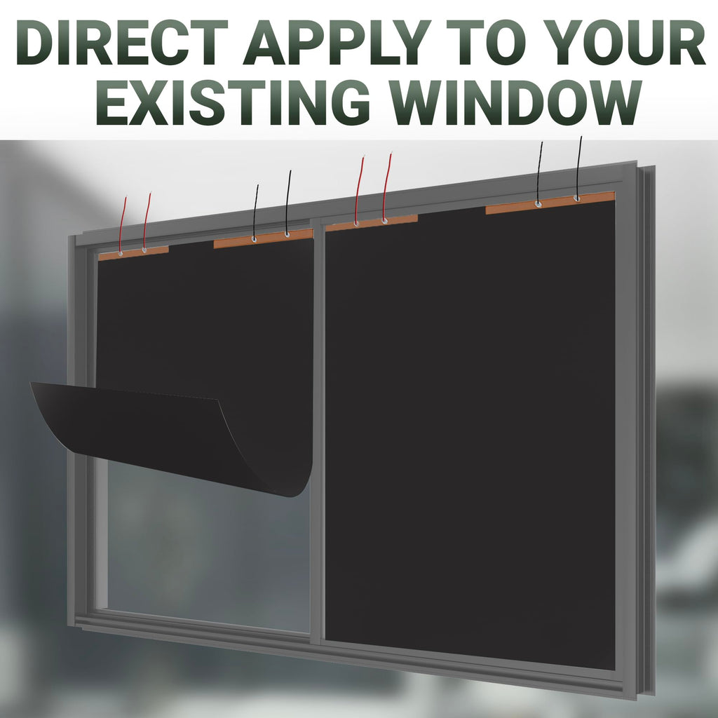 Black Window Privacy Film (27.5" x 39.5") | Switchable, Window Film | Smart Film for Home & Office Windows | Adhesive Privacy Film | Heat Insulation UV Blocking–Clear to Black Opaque