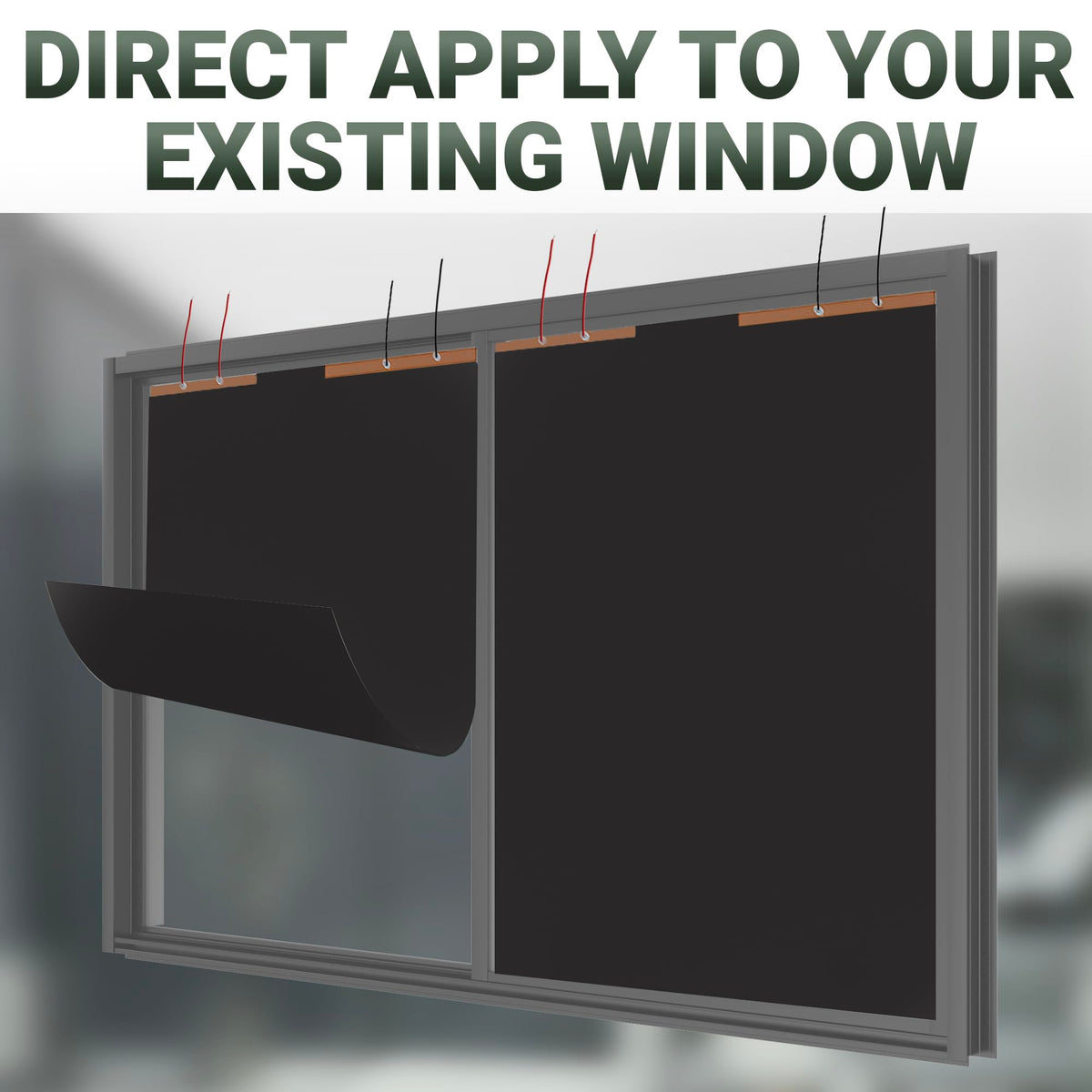 Black Window Privacy Film (27.5" x 39.5") | Switchable, Window Film | Smart Film for Home & Office Windows | Adhesive Privacy Film | Heat Insulation UV Blocking–Clear to Black Opaque