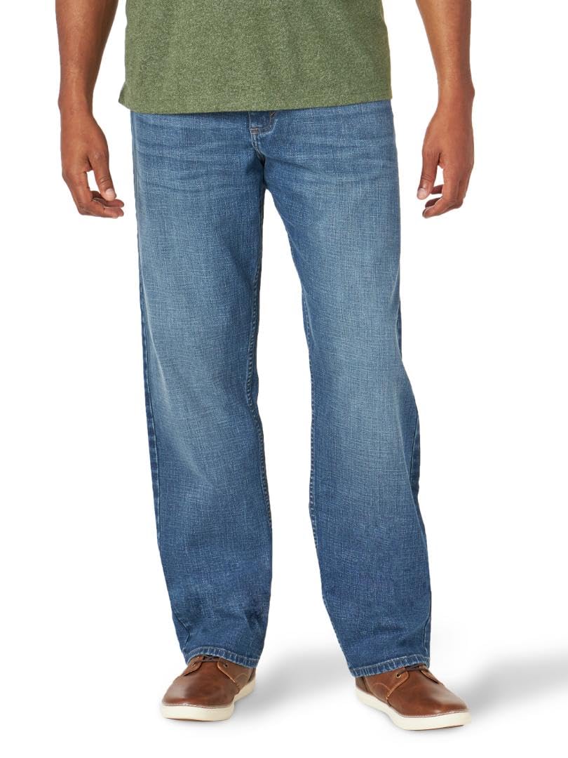 Wrangler Mens Men's Free-to-Stretch Relaxed Fit Jean