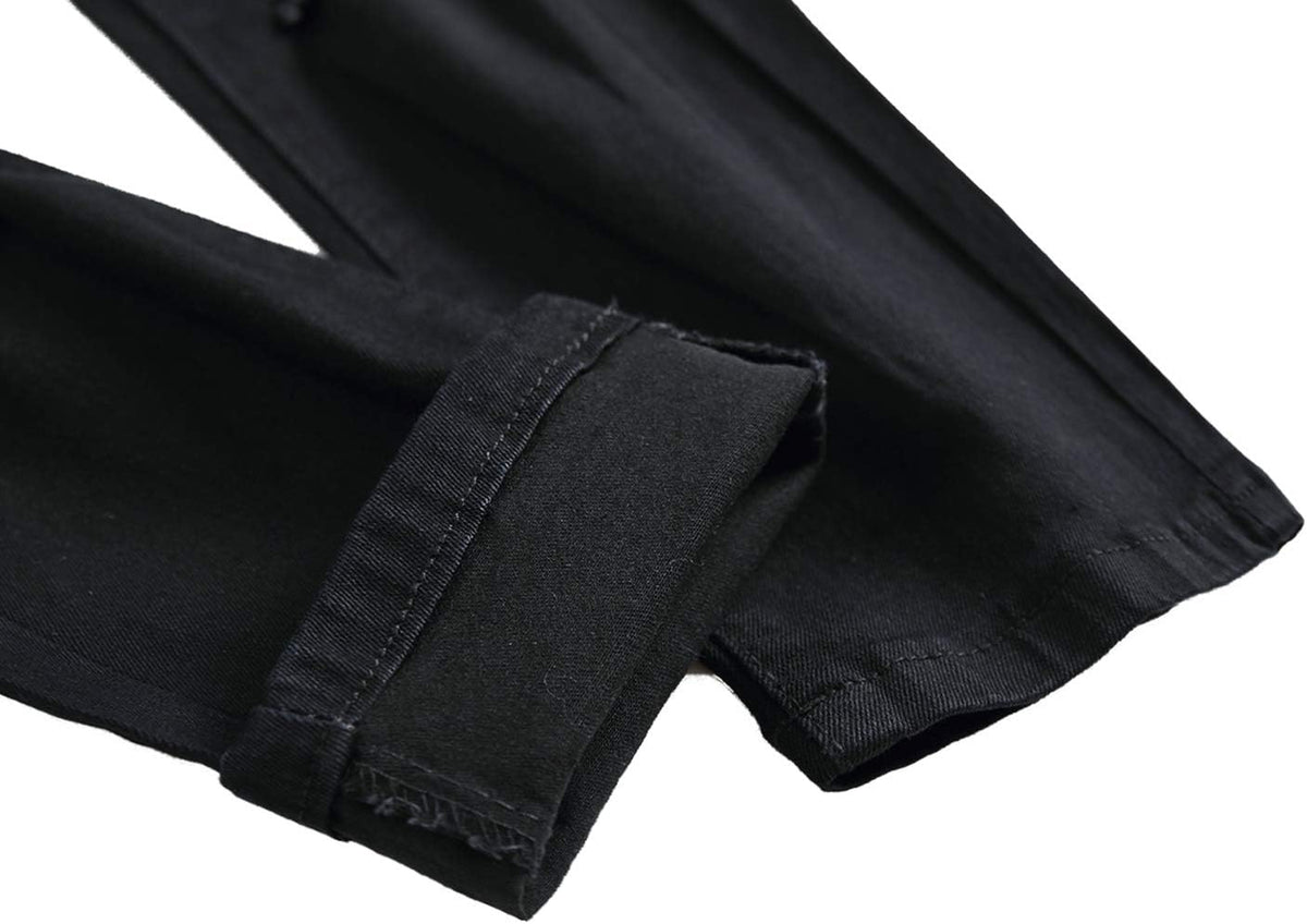 Men's Ripped Slim Fit Jeans Straight Leg Denim Pants