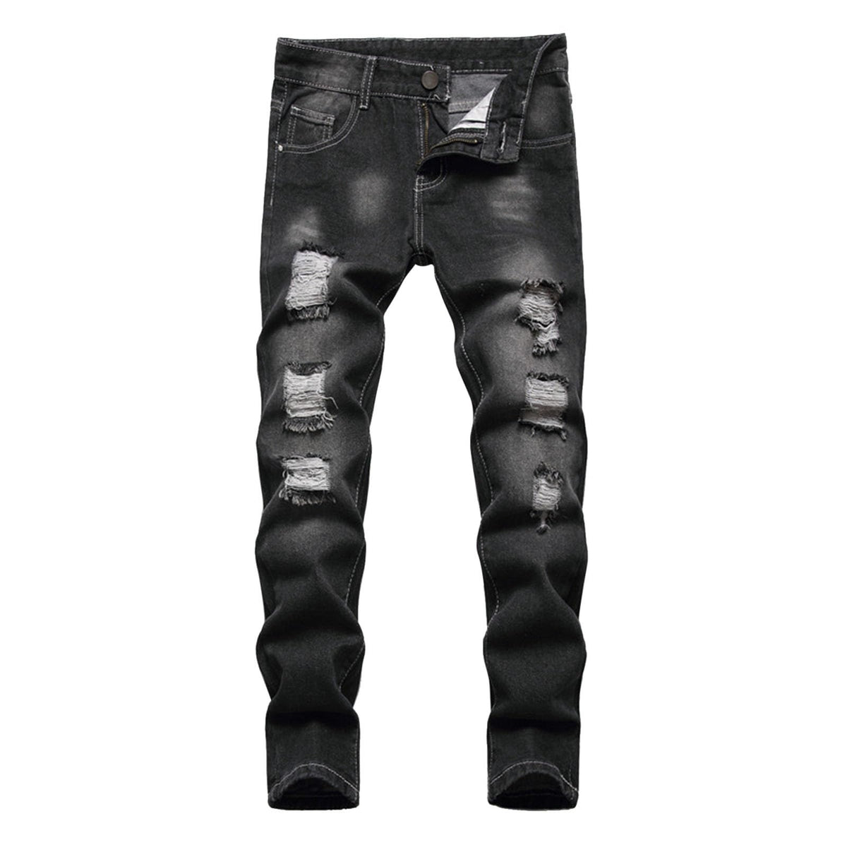 Boy's Stretch Comfy Ripped Jeans Skinny Fit Destroyed Distressed Fashion Washed Denim Jeans Pants 3-16 Years