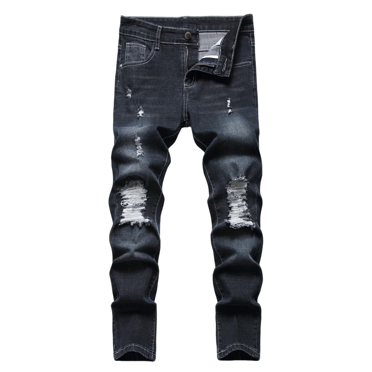Boy's Stretch Comfy Ripped Jeans Skinny Fit Destroyed Distressed Fashion Washed Denim Jeans Pants 3-16 Years