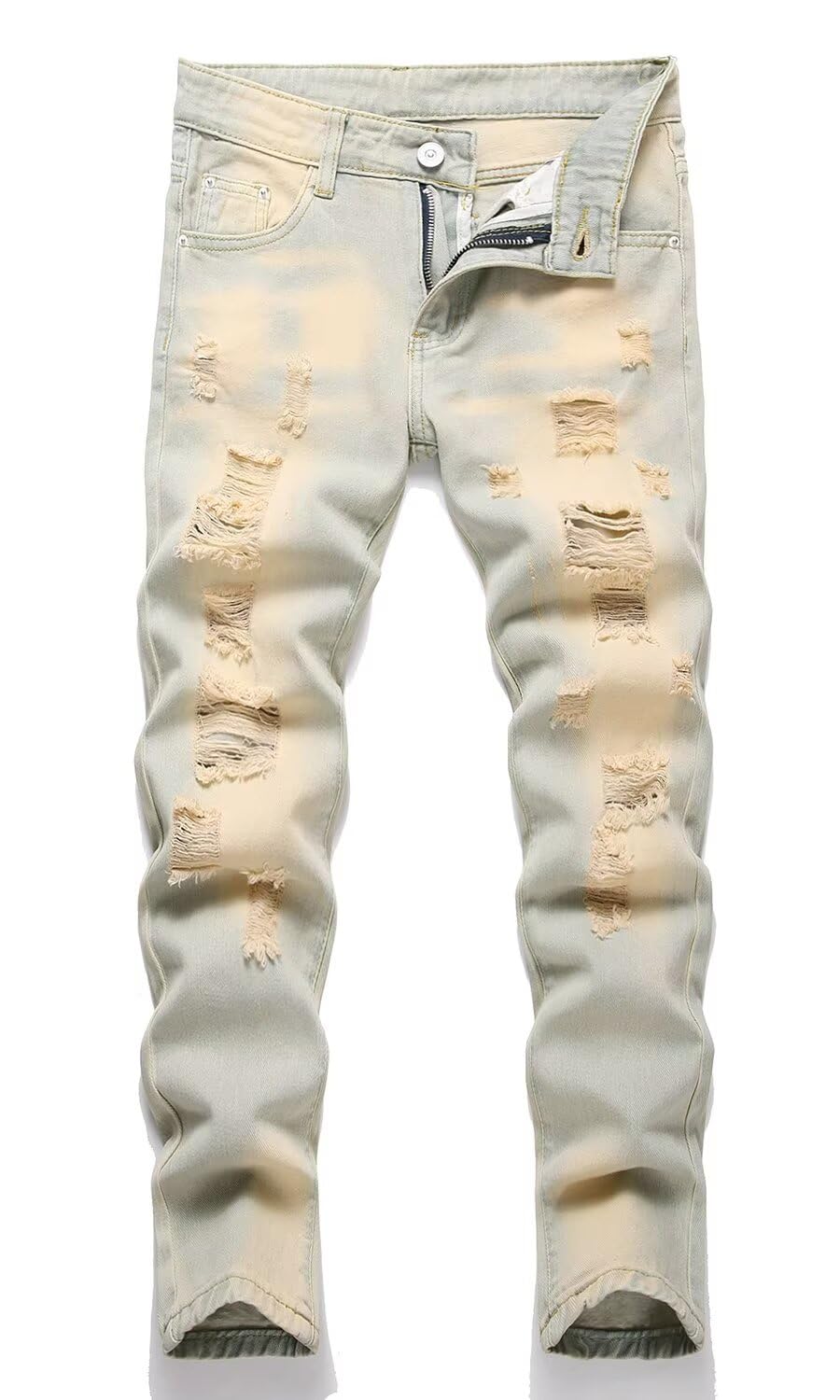 HENGAO Boy's Distressed Ripped Skinny Jeans