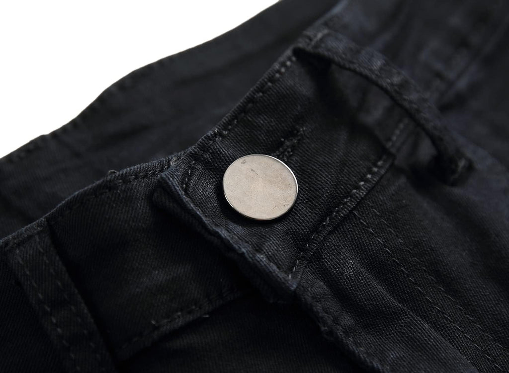Men's Ripped Slim Fit Jeans Straight Leg Denim Pants
