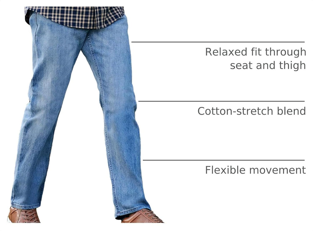 Wrangler Mens Men's Free-to-Stretch Relaxed Fit Jean
