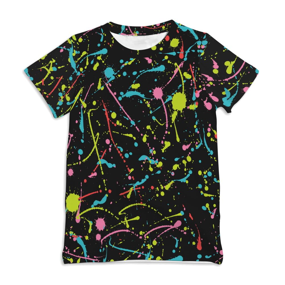 Ainuno Graphic Tees for Boys Girls Kids 7-14Y, Summer Short Sleeve T Shirt Cool 3D Print