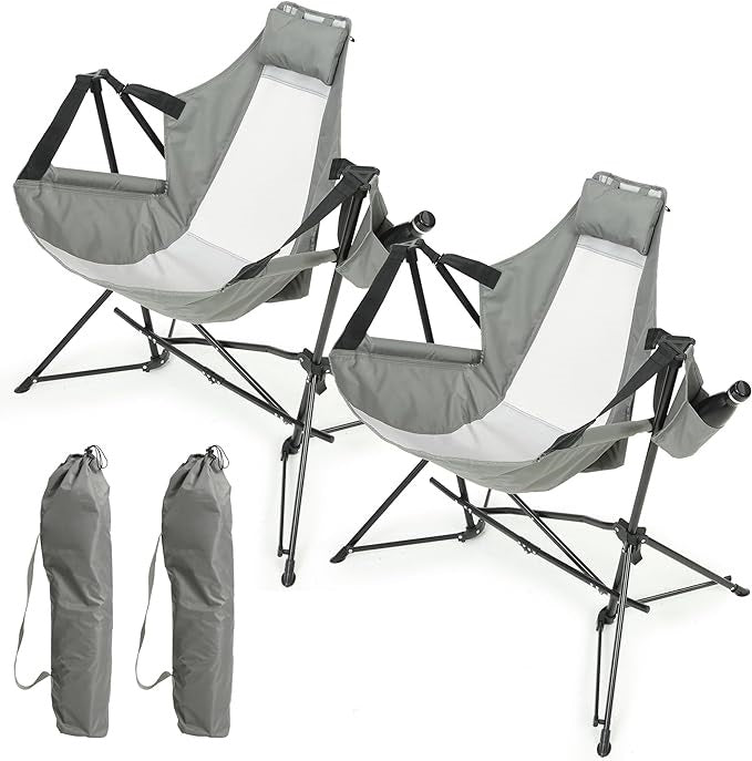 Hammock Camping Chair with Steel Frame - Grey or Black