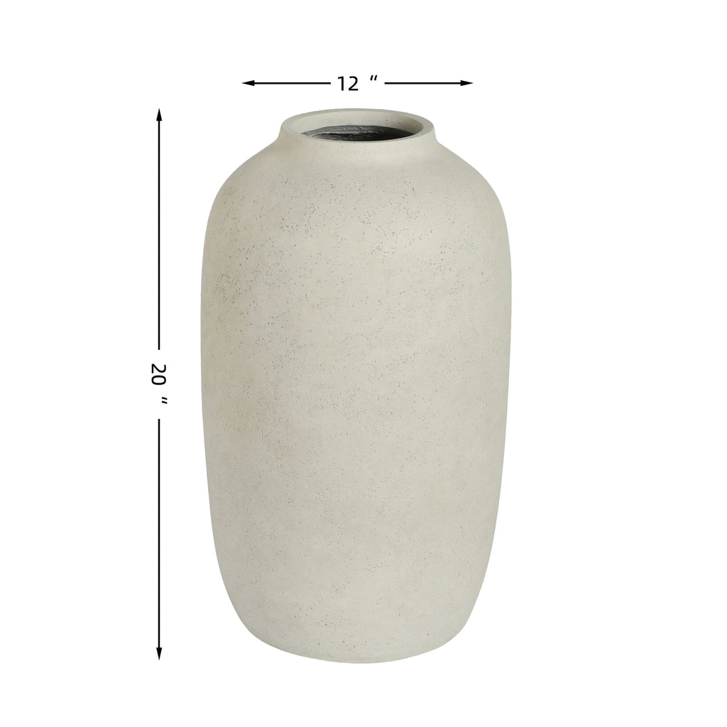 Round Concrete Planter - Large Outdoor Indoor Handmade Decorative Pot