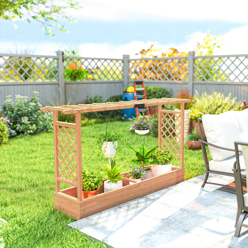 Outsunny Raised Garden Bed with Trellis