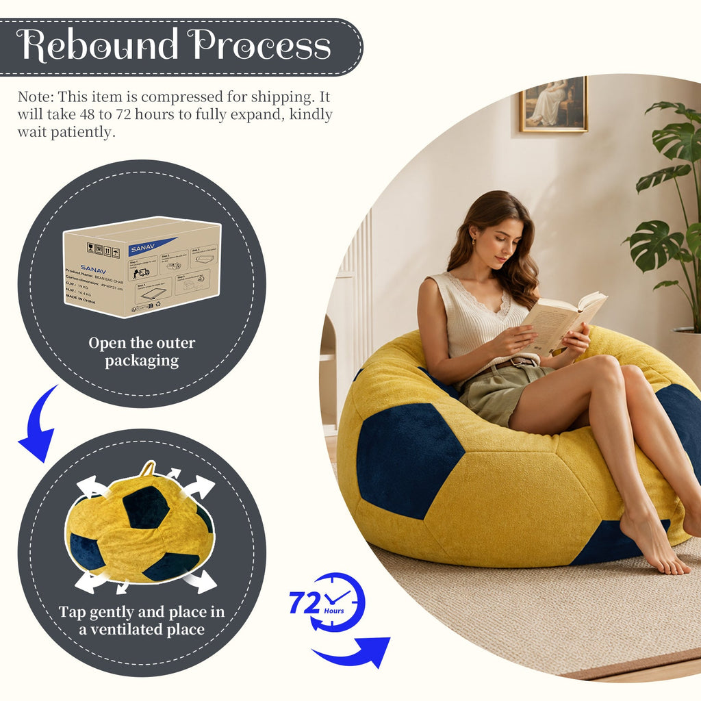 Small Soccer-Shaped Bean Bag Chair