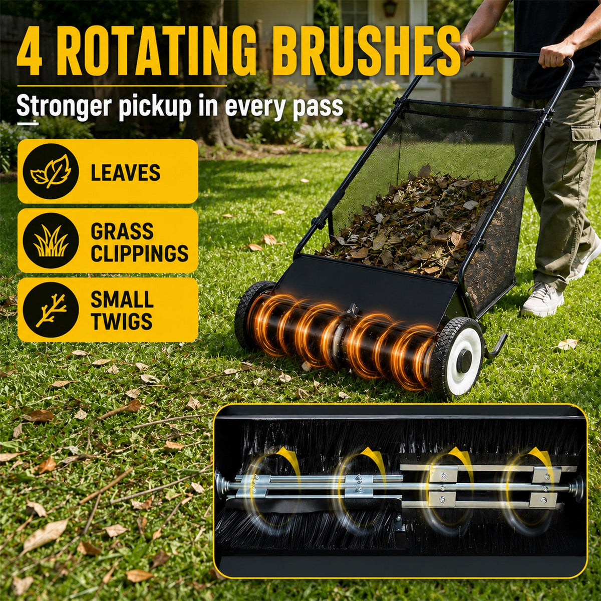 26-Inch Push Lawn Sweeper