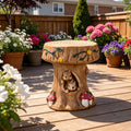 Squirrel Tree Stump Stool Garden Statue