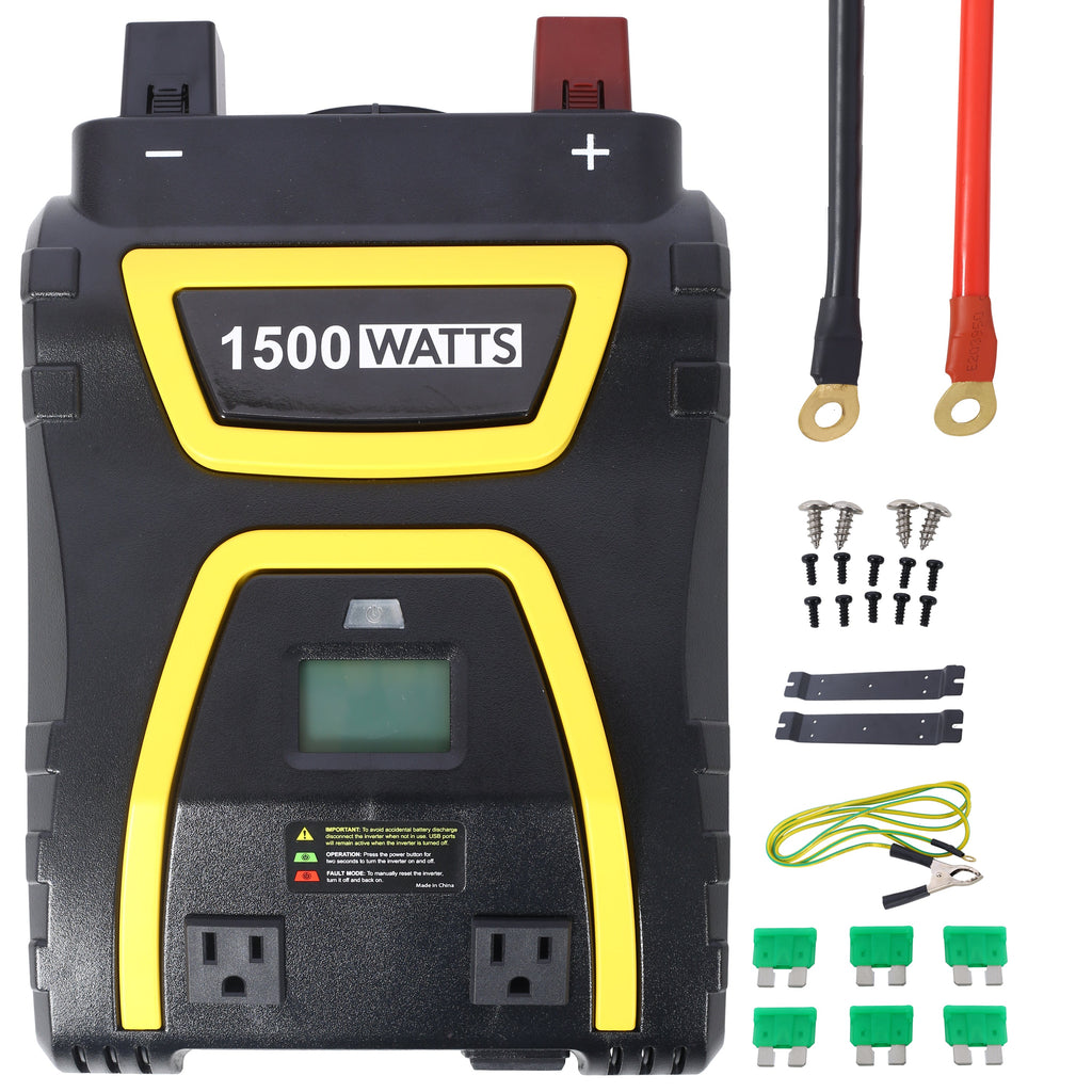 1500 Watt Power Inverter with LCD Display - Portable AC Power Solution