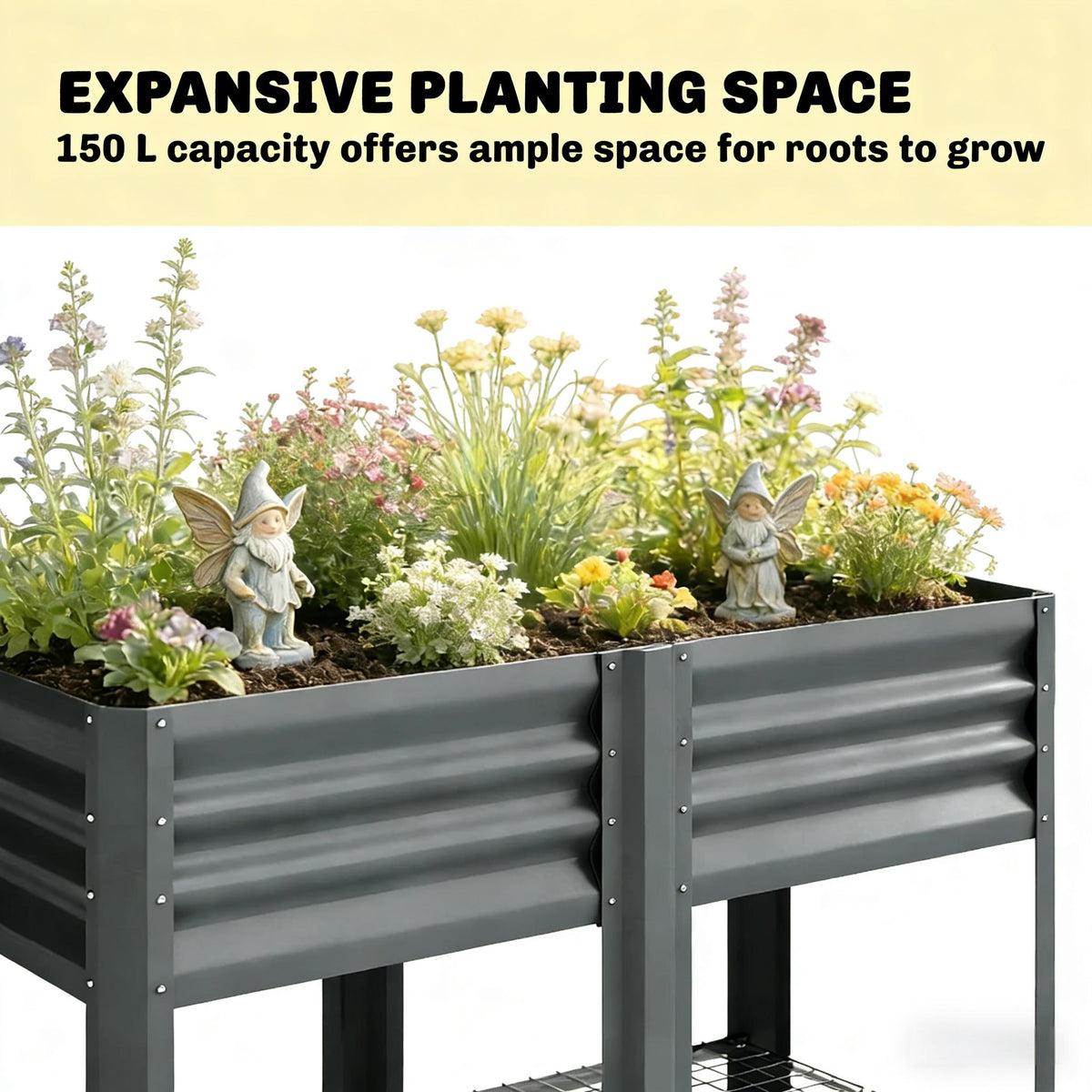 Patio Planter Box - Outdoor Elevated Raised Garden Bed