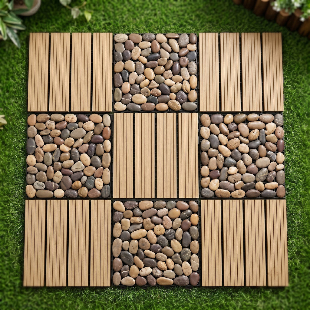 Interlocking WPC Deck Tiles 11.8"x11.8" (25 Pack)