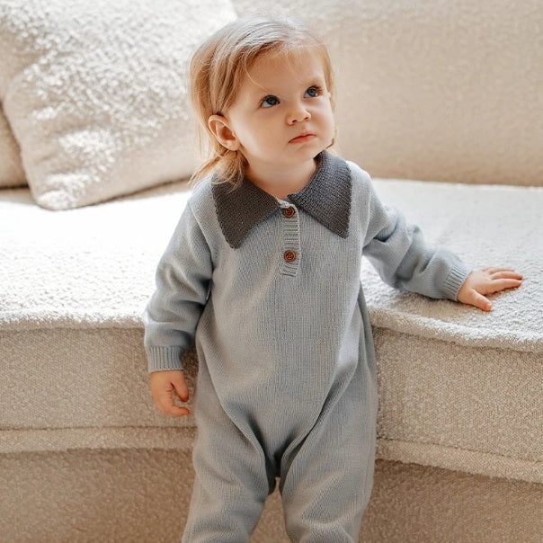 Baby Crawling Suit Long-sleeve Knitted Onesie