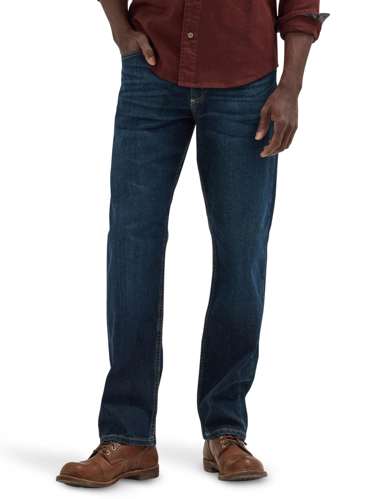 Wrangler Mens Men's Free-to-Stretch Relaxed Fit Jean