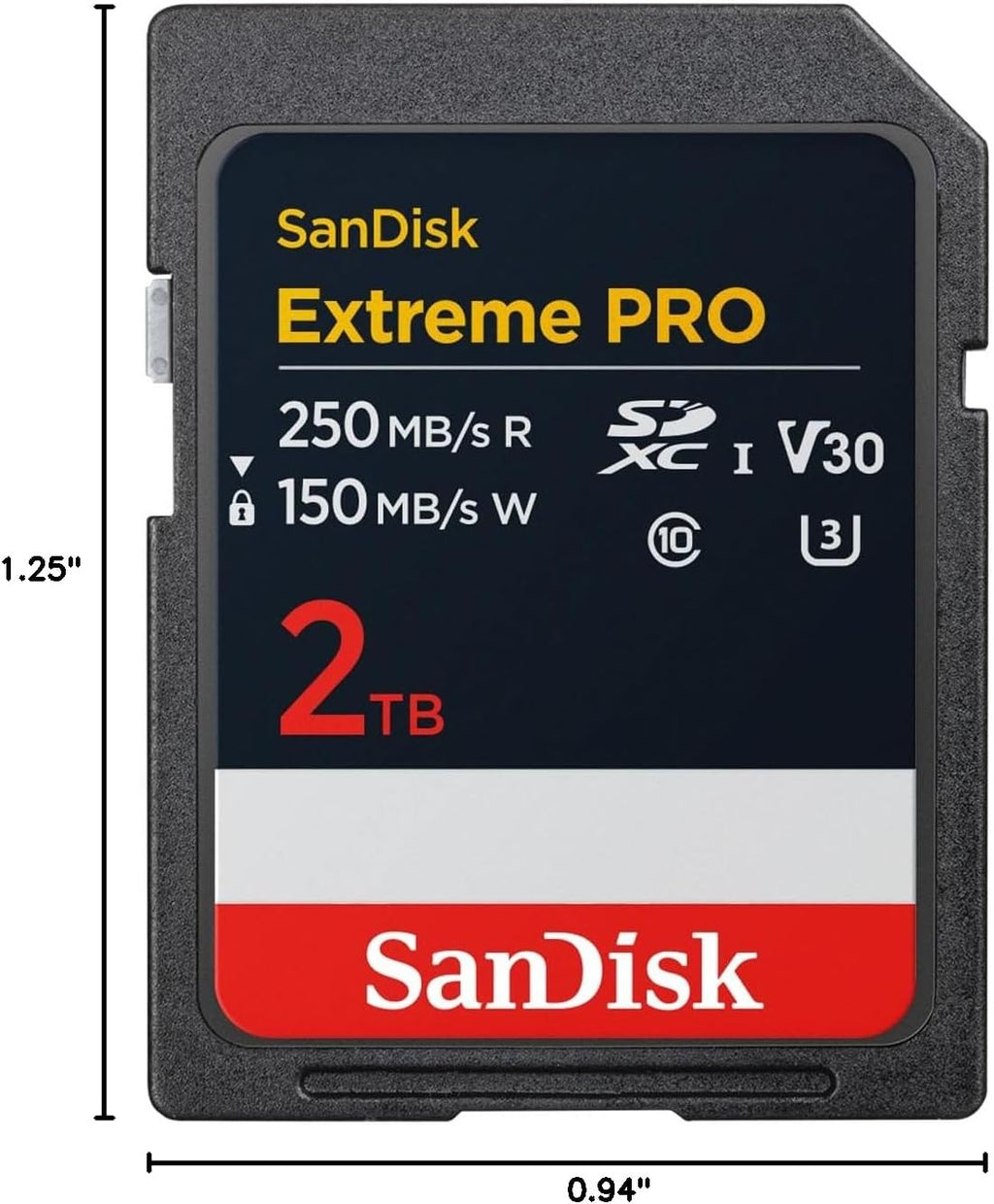 SANDISK 2TB Extreme PRO SDXC UHS-I Memory Card - Up to 250MBs - C10, U3, V30, 4K UHD, SD Card - SDSDXXD-2T00-GN4IN