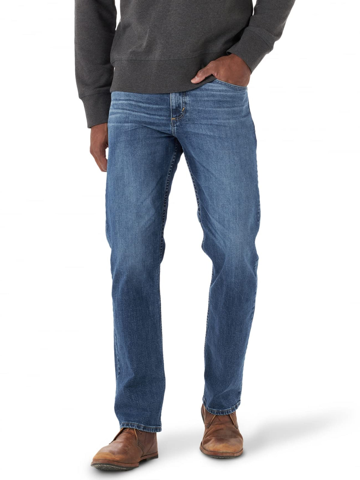 Wrangler Mens Men's Free-to-Stretch Relaxed Fit Jean