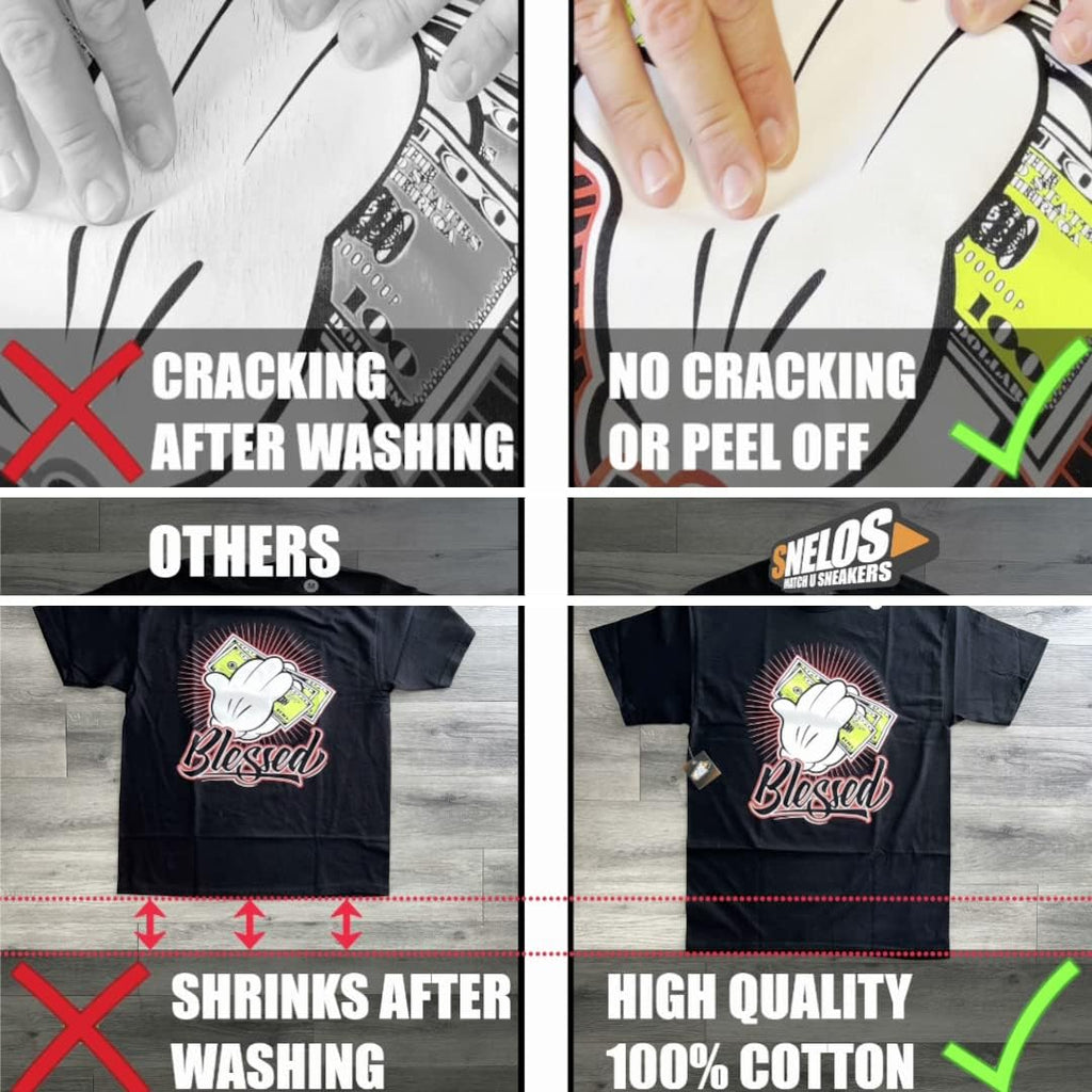 SNELOS Sneaker Matching Graphic T Shirt for Men Breathable Cotton Streetwear Tee Casual Style