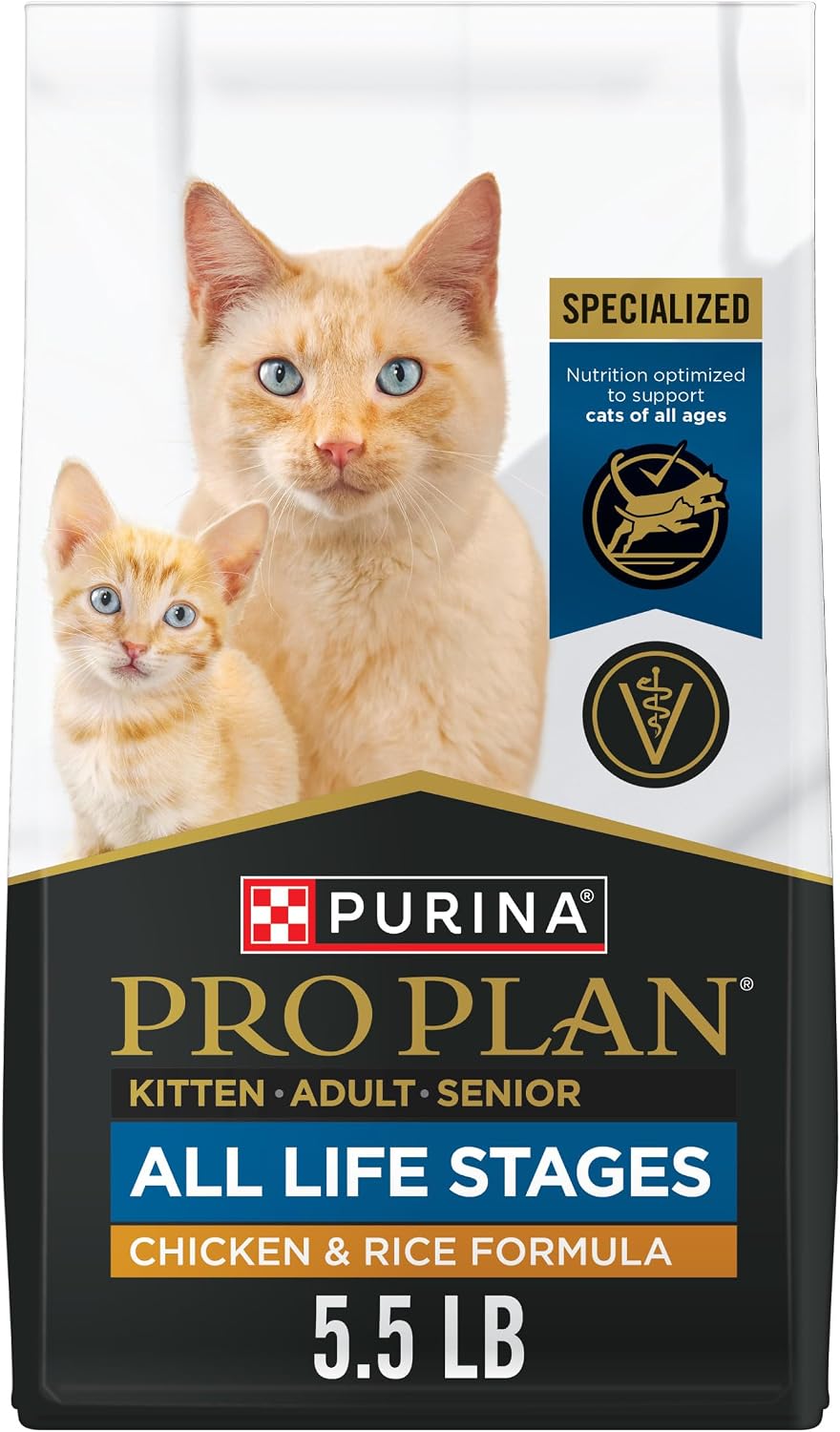 Purina Pro Plan All Life Stages Chicken Formula Dry Cat Food, 5.5 lb Bag