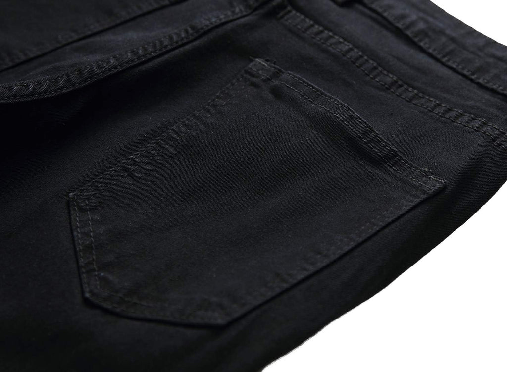 Men's Ripped Slim Fit Jeans Straight Leg Denim Pants