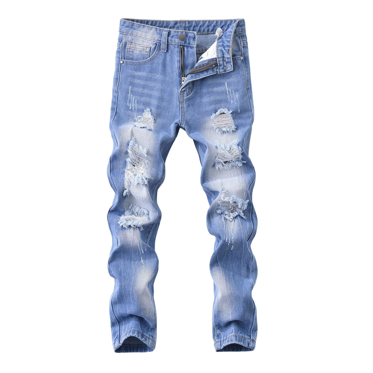Boy's Stretch Comfy Ripped Jeans Skinny Fit Destroyed Distressed Fashion Washed Denim Jeans Pants 3-16 Years