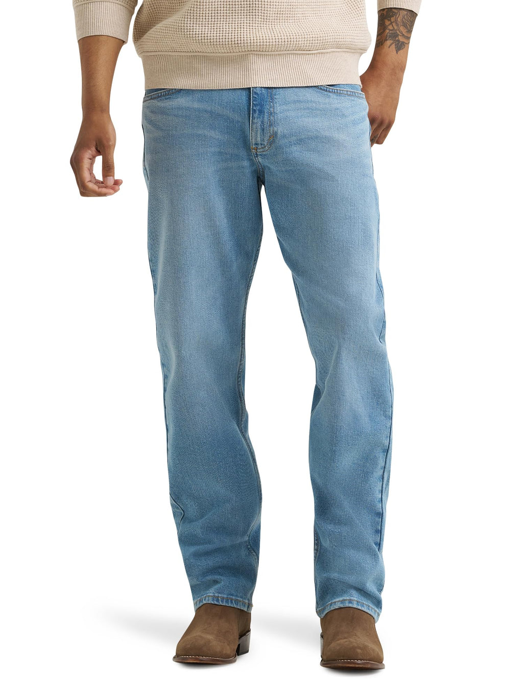 Wrangler Mens Men's Free-to-Stretch Relaxed Fit Jean