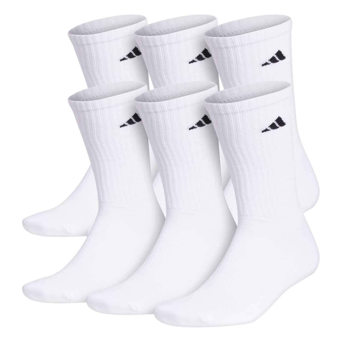 adidas Men's Athletic Cushioned Crew Socks 6 Pairs