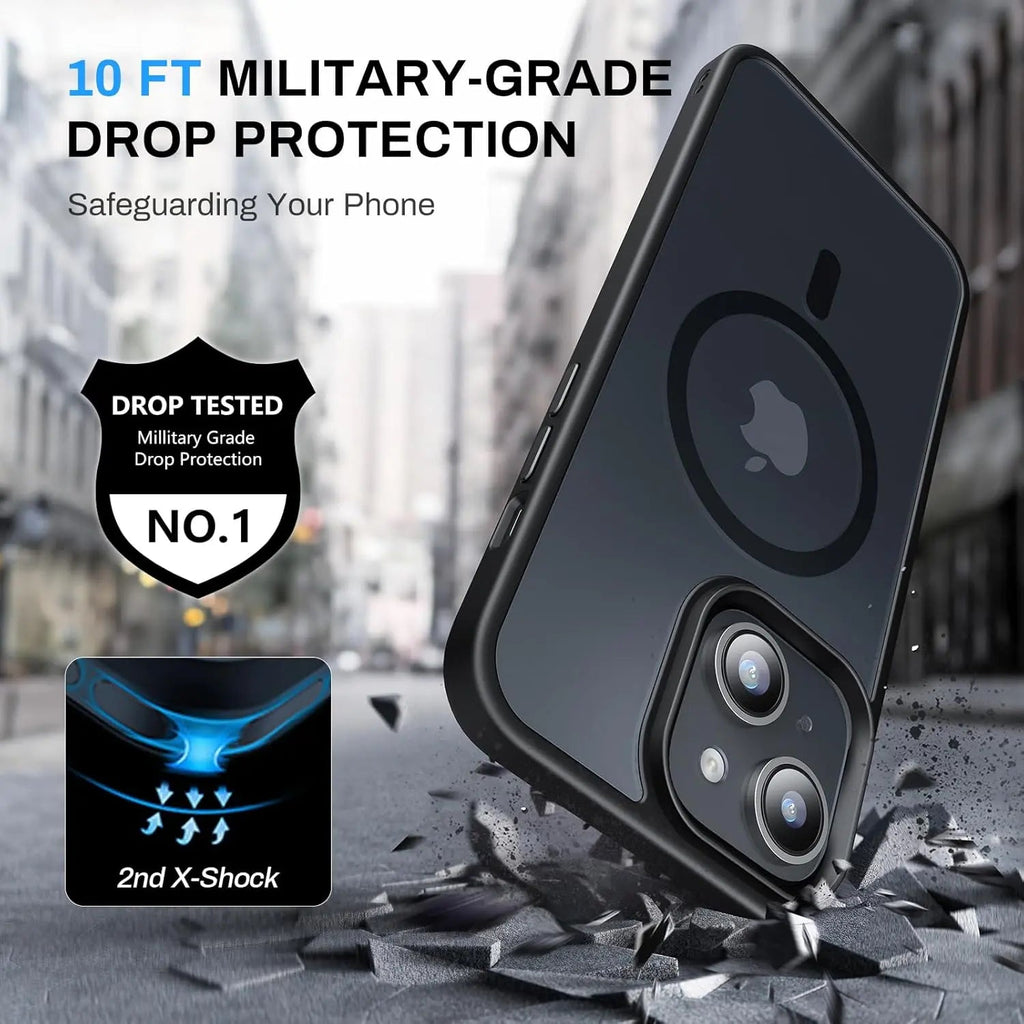 Entronix [Magnetic] Case Compatible with iPhone 15 - Translucent Frosted Matte