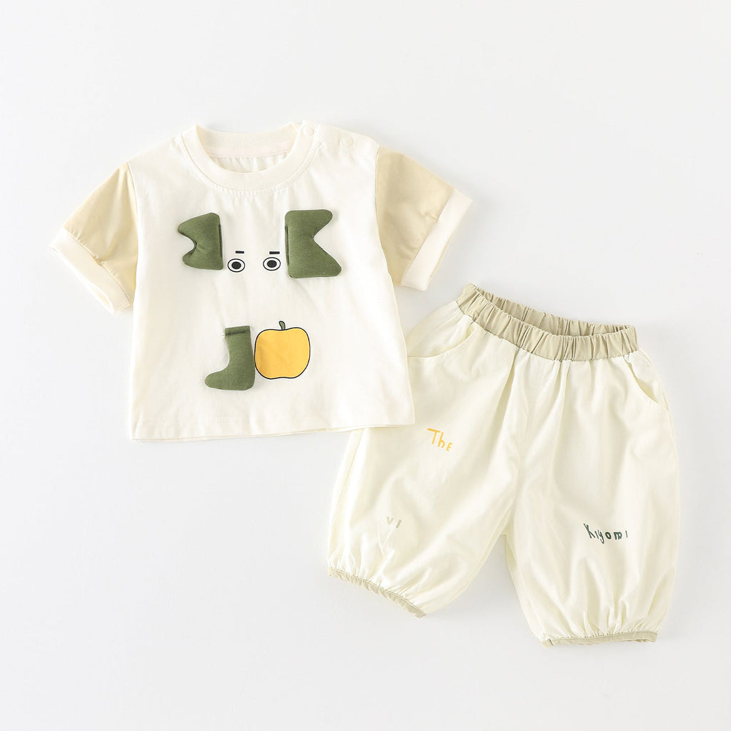 Boys' Summer Outfit Cute 3D Elephant Design, Breathable And Lightweight For Outdoor Wear