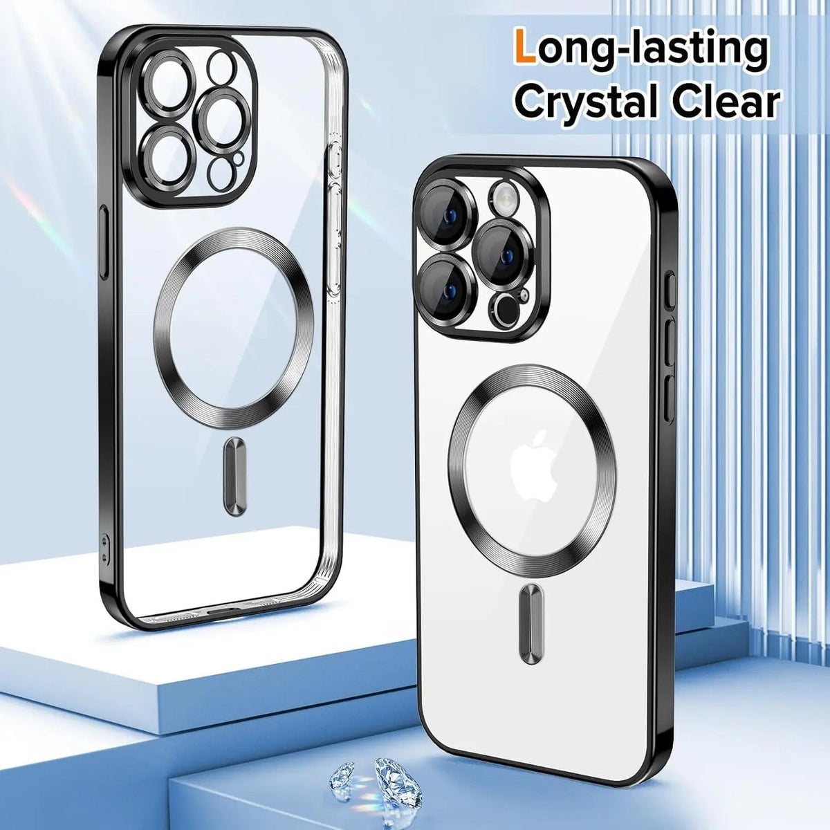 Entronix [Magnetic] Case Compatible with iPhone 14 Pro Max - [Clear Back] Luxury Glossy Cover