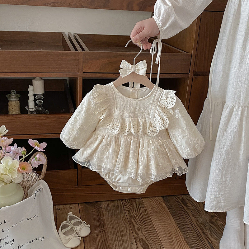 Baby Girl's Long-sleeve Cotton Autumn Romper