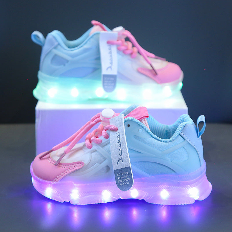 Rechargeable Glowing Shoes Colorful Light-Up Kids Shoes