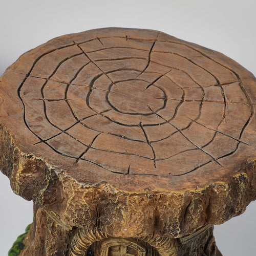 11.42" Sculptures Garden Statues - Tree Stump Fairy House Stool