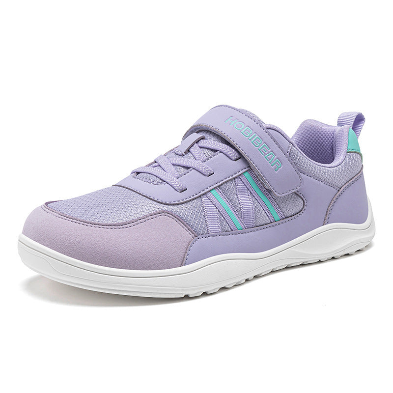 Kids Wide-toe Athletic Shoes Mesh Breathable With Velcro Straps