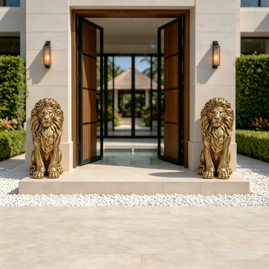 24" Outdoor Lion Statue